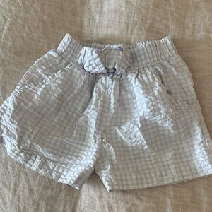 Little English Light purple Checkered Kids Shorts with bow detail